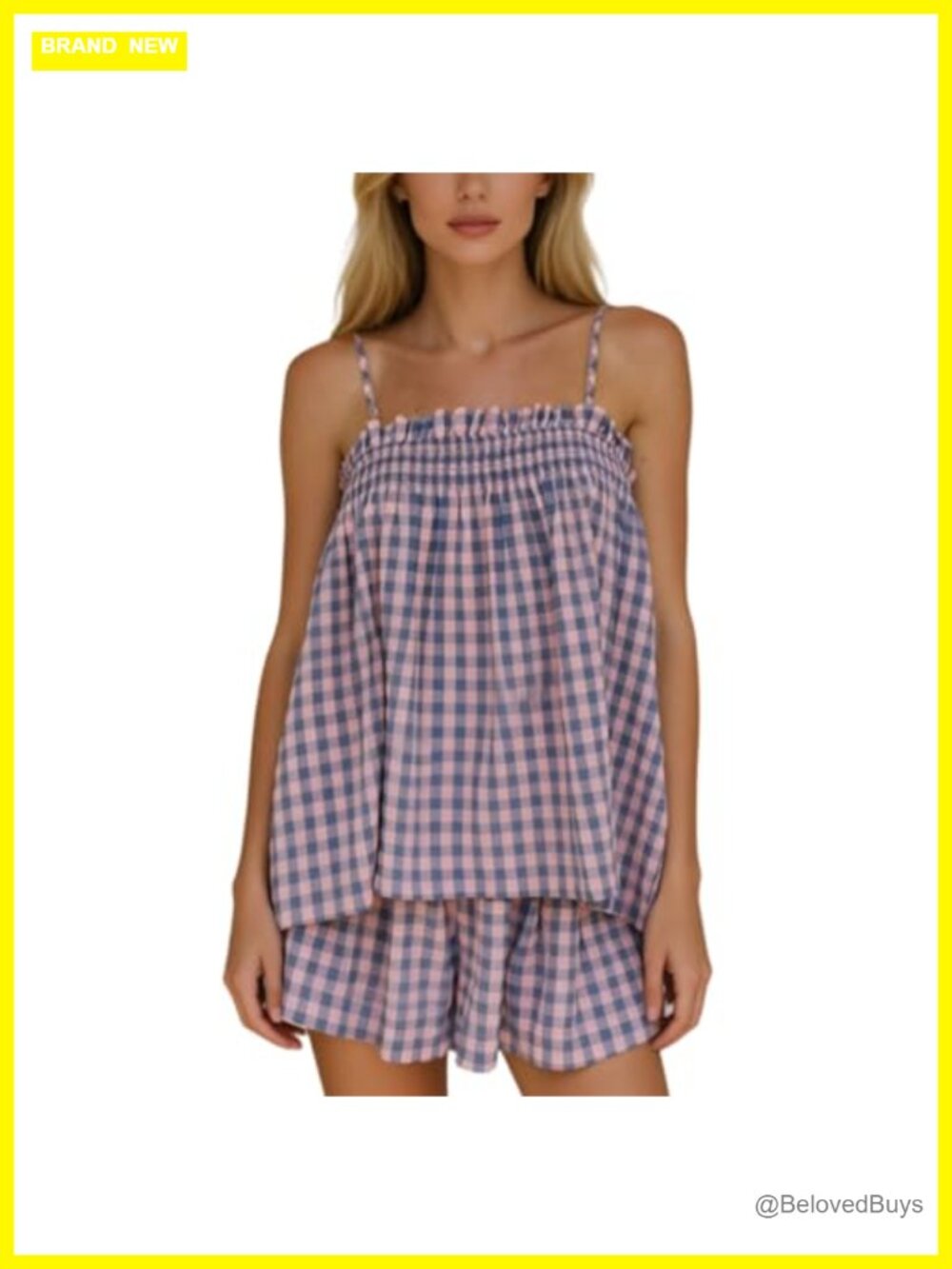 Women 2 Piece Lounge Set Sleeveless Tie Back Cami Top Wide Leg Shorts